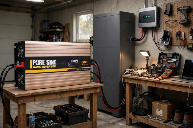 Inverter in garage energy storage use